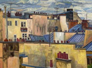 Painting titled "View from art studi…" by Liam Porisse, Original Artwork, Oil