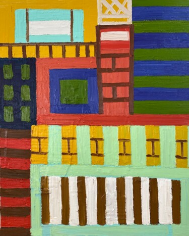 Картина под названием "Building 2" - Liam Porisse, Подлинное произведение искусства, Масло