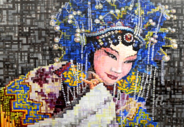 Pittura intitolato "Memory- ChineseOper…" da Chunlei Zhang, Opera d'arte originale