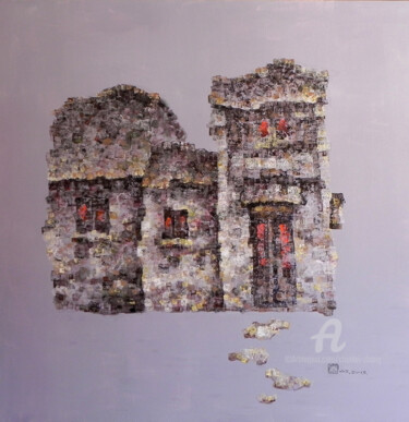Pittura intitolato "Memory- Home 记忆-家" da Chunlei Zhang, Opera d'arte originale, Acrilico