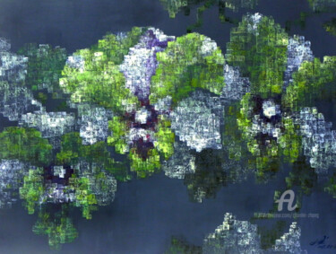 Pittura intitolato "Orchid (Green) 胡姬花（…" da Chunlei Zhang, Opera d'arte originale, Acrilico