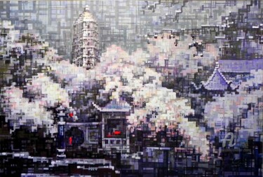 Pintura intitulada "Sonw-SuZou 雪景" por Chunlei Zhang, Obras de arte originais, Óleo