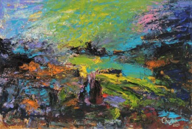 Картина под названием "Landscape 17-21" - Chuzhik, Подлинное произведение искусства, Масло