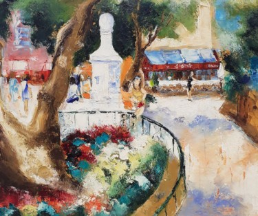 Peinture intitulée "La fontaine a Saint…" par Cica, Œuvre d'art originale, Huile