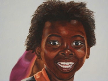 Peinture intitulée "ZAMBIENNE / ZAMBIAN" par Cielle Lucia, Œuvre d'art originale, Huile