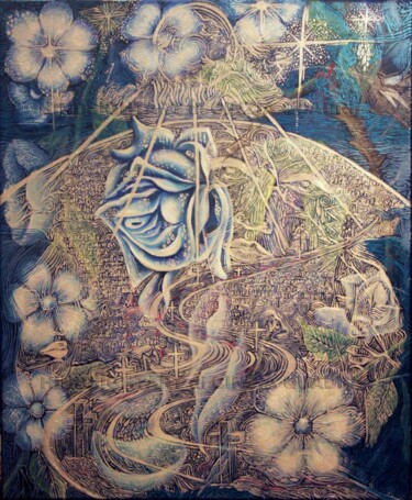 Peinture intitulée "Una Rosa Spezzata" par Cinzia Quadri, Œuvre d'art originale, Huile