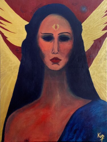 Painting titled "Archangel of Repent…" by Ciro Ayala (KIR), Original Artwork, Acrylic
