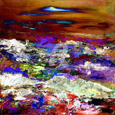 Digital Arts titled "Au delà des monts" by Cj Perin, Original Artwork, Digital Painting