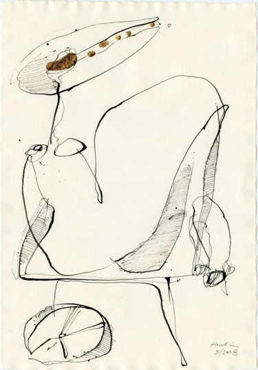 Dibujo titulada "Lady M." por Jiri Havlik, Obra de arte original, Tinta