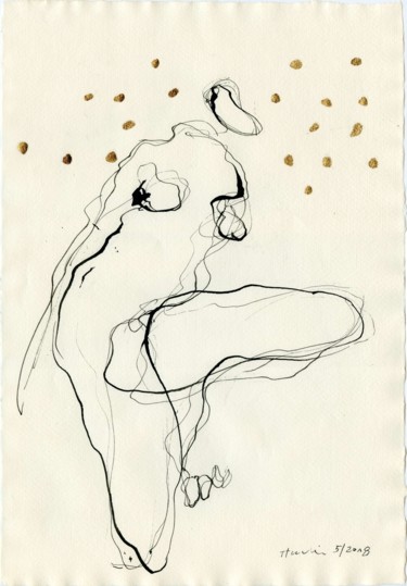 Dessin intitulée "Nude B." par Jiri Havlik, Œuvre d'art originale, Encre