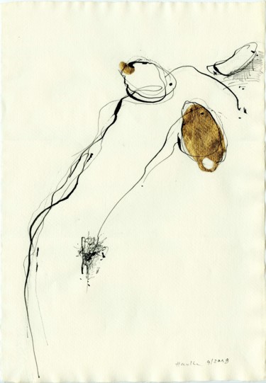 Drawing titled "S. (Nude)" by Jiri Havlik, Original Artwork, Ink