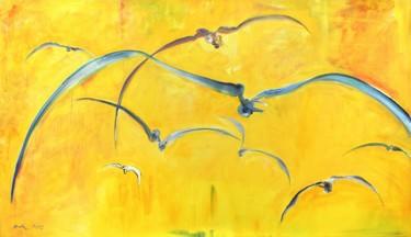 Painting titled "Birds" by Jiri Havlik, Original Artwork, Acrylic