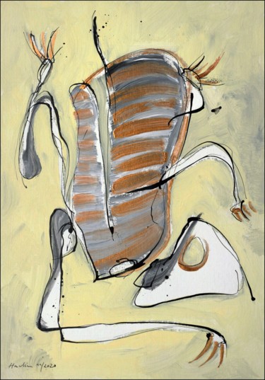 Peinture intitulée "A Lizard" par Jiri Havlik, Œuvre d'art originale, Acrylique