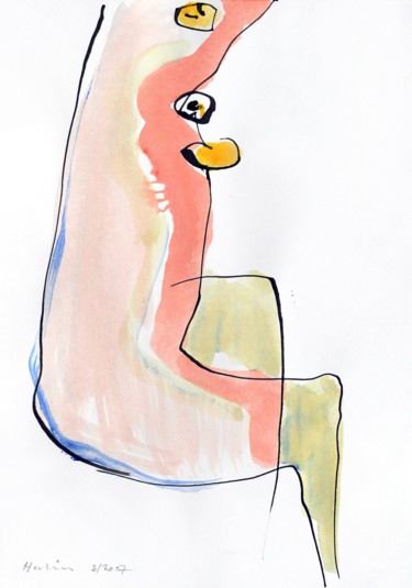 Drawing titled "Nude (Isabel)" by Jiri Havlik, Original Artwork, Ink