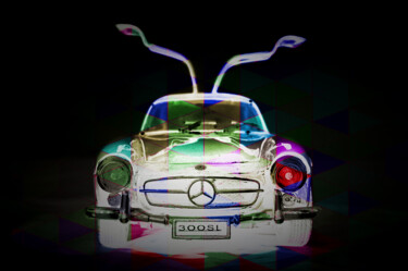 Digitale Kunst getiteld "Mercedes 300 sl neo…" door Gaudi .C, Origineel Kunstwerk, 2D Digital Work