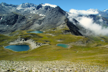 Fotografia intitolato "Lac de montagne" da Angie Black, Opera d'arte originale, Fotografia digitale