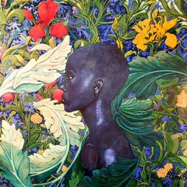 Pintura titulada "l'Hirondelle" por Claire Denarie-Soffietti, Obra de arte original, Acrílico Montado en Bastidor de camilla…