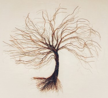Sculpture titled "L'arbre - 3" by Claire Savail, Original Artwork, Metals