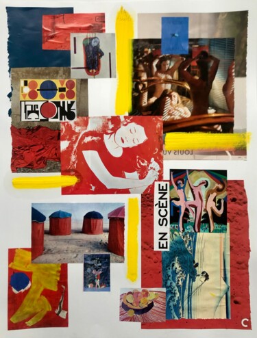 Collages getiteld "Se coiffer" door Claire Gary Dalle, Origineel Kunstwerk, Collages