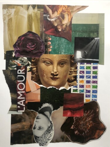 Collages intitulée "L'Amour" par Claire Gary Dalle, Œuvre d'art originale, Collages