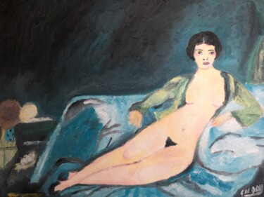 Pintura intitulada ""La belle Italienne"" por Claire Marie Gay, Obras de arte originais, Óleo Montado em Painel de madeira