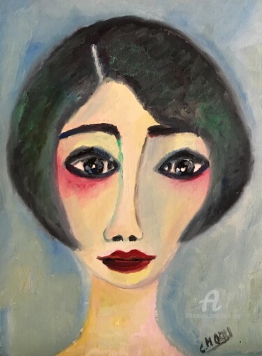 Peinture intitulée ""Éléna"" par Claire Marie Gay, Œuvre d'art originale, Huile