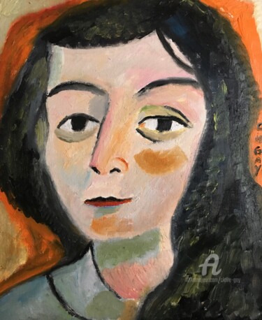 Peinture intitulée ""Femme" d'après Jaw…" par Claire Marie Gay, Œuvre d'art originale, Huile Monté sur Panneau de bois