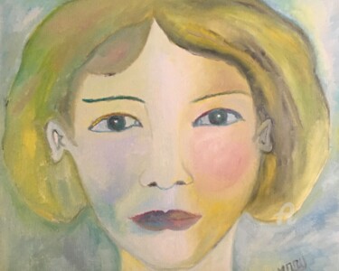 Peinture intitulée ""Mona"" par Claire Marie Gay, Œuvre d'art originale, Huile Monté sur Panneau de bois