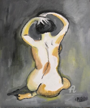 Картина под названием ""Essai de nu de dos…" - Claire Marie Gay, Подлинное произведение искусства, Масло