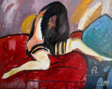 Картина под названием ""Passion intense"" - Claire Marie Gay, Подлинное произведение искусства, Масло Установлен на Деревянн…