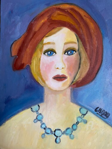 Painting titled ""Giacoma"" by Claire Marie Gay, Original Artwork, Oil Mounted on Wood Panel