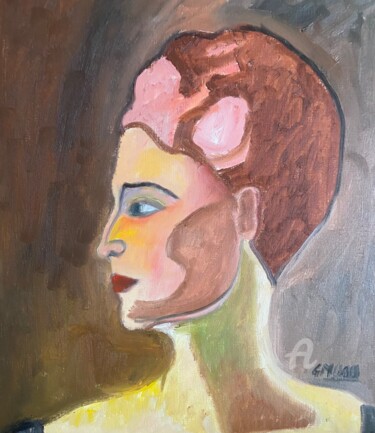 Painting titled ""Berthe ..."" by Claire Marie Gay, Original Artwork, Oil Mounted on Wood Panel