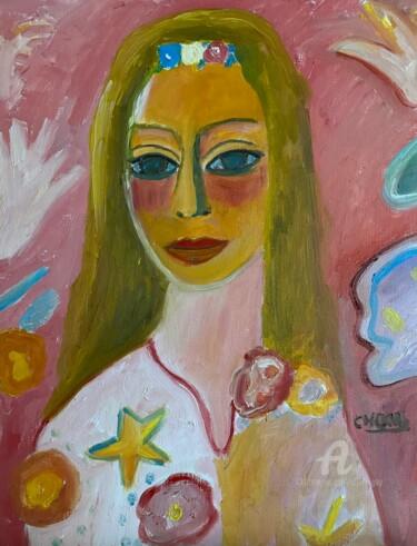 Painting titled ""Chère Marianne"" by Claire Marie Gay, Original Artwork, Oil Mounted on Wood Panel