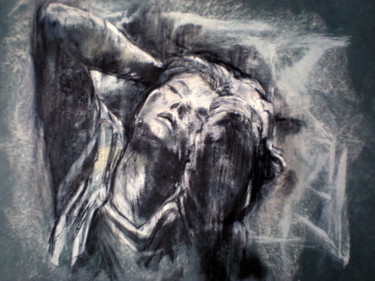 Drawing titled "Pleureuse" by Claire Mcinnerny, Original Artwork, Chalk