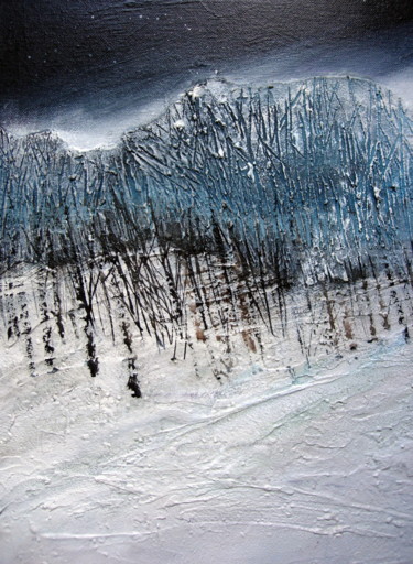 「snowscape at night」というタイトルの絵画 Claire Mcinnernyによって, オリジナルのアートワーク, アクリル