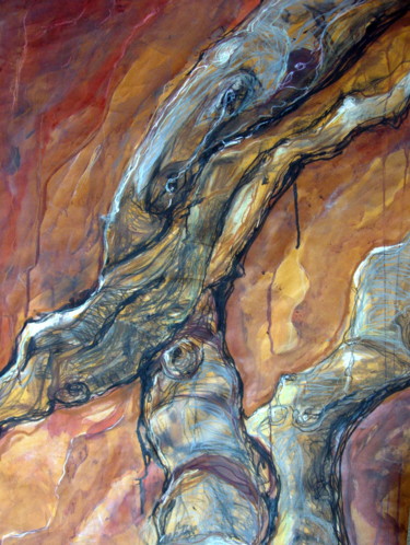 Pintura titulada "branches-4.jpg" por Claire Mcinnerny, Obra de arte original, Pastel