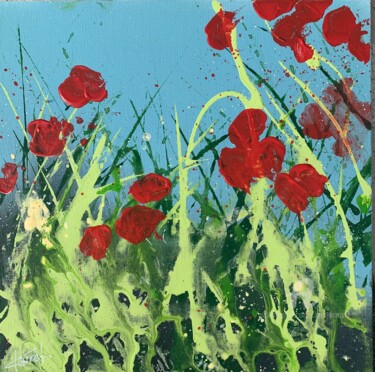 Pintura intitulada "Flowers’waltz 1" por Claire Morand, Obras de arte originais, Acrílico Montado em Cartão