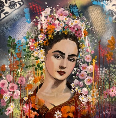 Malarstwo zatytułowany „Frida la jeune fill…” autorstwa Claire Morand, Oryginalna praca, Akryl Zamontowany na Drewniana rama…