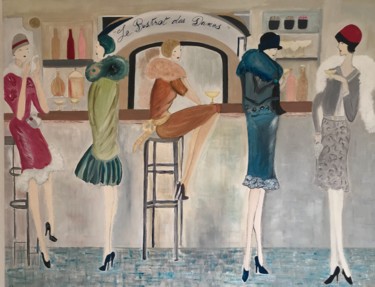 Painting titled "« Le Bistrot des Da…" by Claire Pinci, Original Artwork