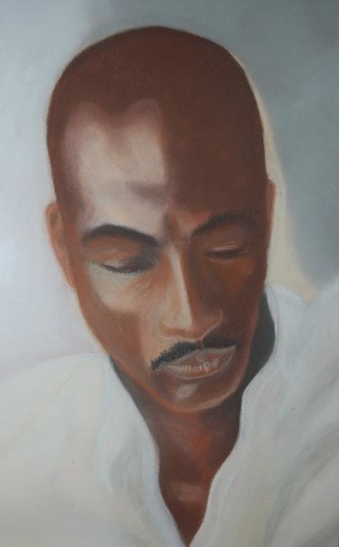 Painting titled "MICHAEL JORDAN" by Claire Badia, Original Artwork, Pastel