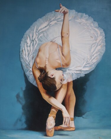 Painting titled "Ballerine 3" by Frederic Decas, Original Artwork, Oil