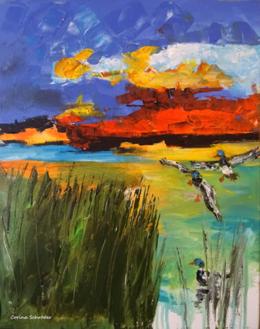 Malerei mit dem Titel "Before the storm" von Corina Schröder, Original-Kunstwerk, Acryl