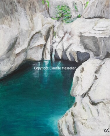 Painting titled "Gorges du Verdon" by Clarisse Messelier, Original Artwork, Acrylic
