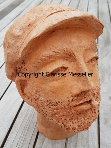 「Le marin」というタイトルの彫刻 Clarisse Messelierによって, オリジナルのアートワーク, テラコッタ