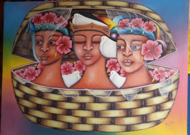Pintura titulada "Tres Mujeres" por Claude Alexis, Obra de arte original, Acrílico