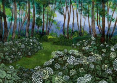 Peinture intitulée "Jardin-des-faiencie…" par Claude Blaesius, Œuvre d'art originale, Acrylique