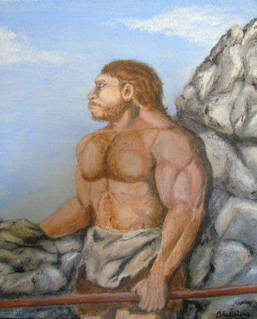 Painting titled "Néandertal" by Claude Blaesius, Original Artwork, Acrylic