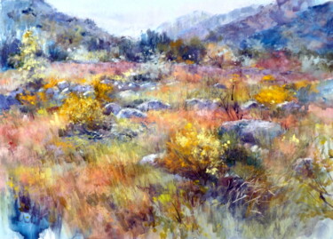 Peinture intitulée "air de printemps" par Claude Carvin, Œuvre d'art originale, Pastel