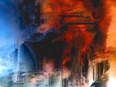 Arts numériques intitulée "Eruption sous l'Atl…" par Claude Cossu, Œuvre d'art originale, Peinture numérique