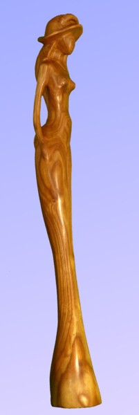 Sculptuur getiteld "Voile de Nu" door Claude David, Origineel Kunstwerk, Hout